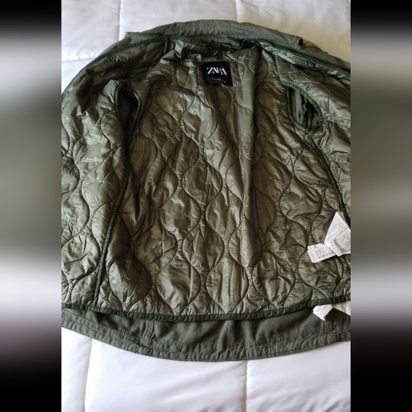 Zara Oversized Military Army Green Utility Field Jacket Coat. - Picture 4 of 6